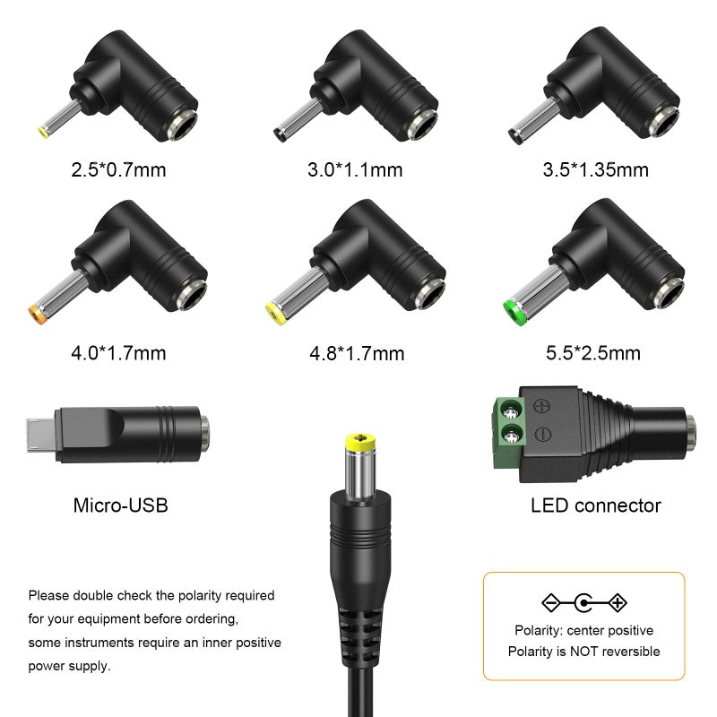 Powseed محول طاقة عالمي Powseed 45W مع منفذ USB 5V 2A 5V 6V 7.5V 9V 12V 13.5V 15V 3A 2A 1A وكابل طاقة DC مع 8 رؤوس Micro USB 5.5x2.1mm 5.5x2.5mm لمكبر الصوت وكاميرا الويب وأضواء شريط LED - Image 4
